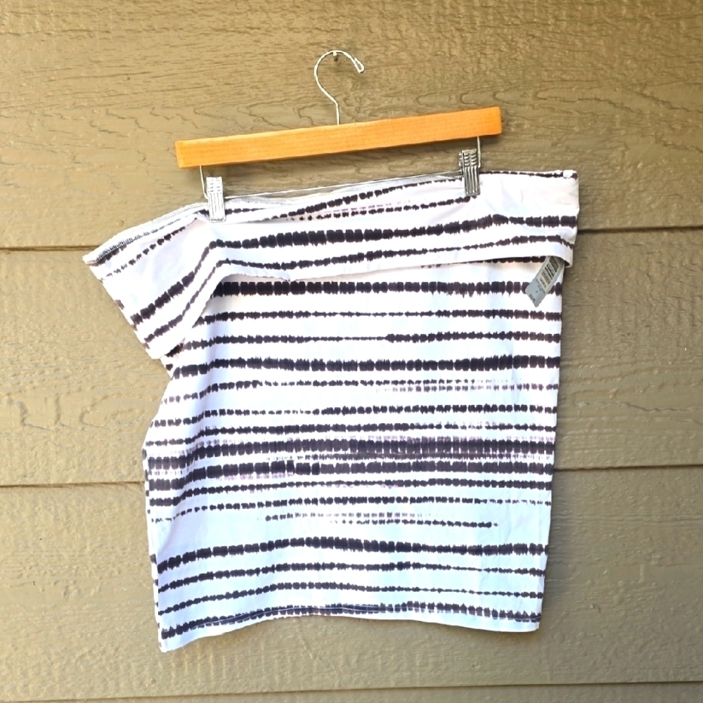 Torrid Stretch Tie Dye Gray White Fold Over Skirt 3x New And The Beauty